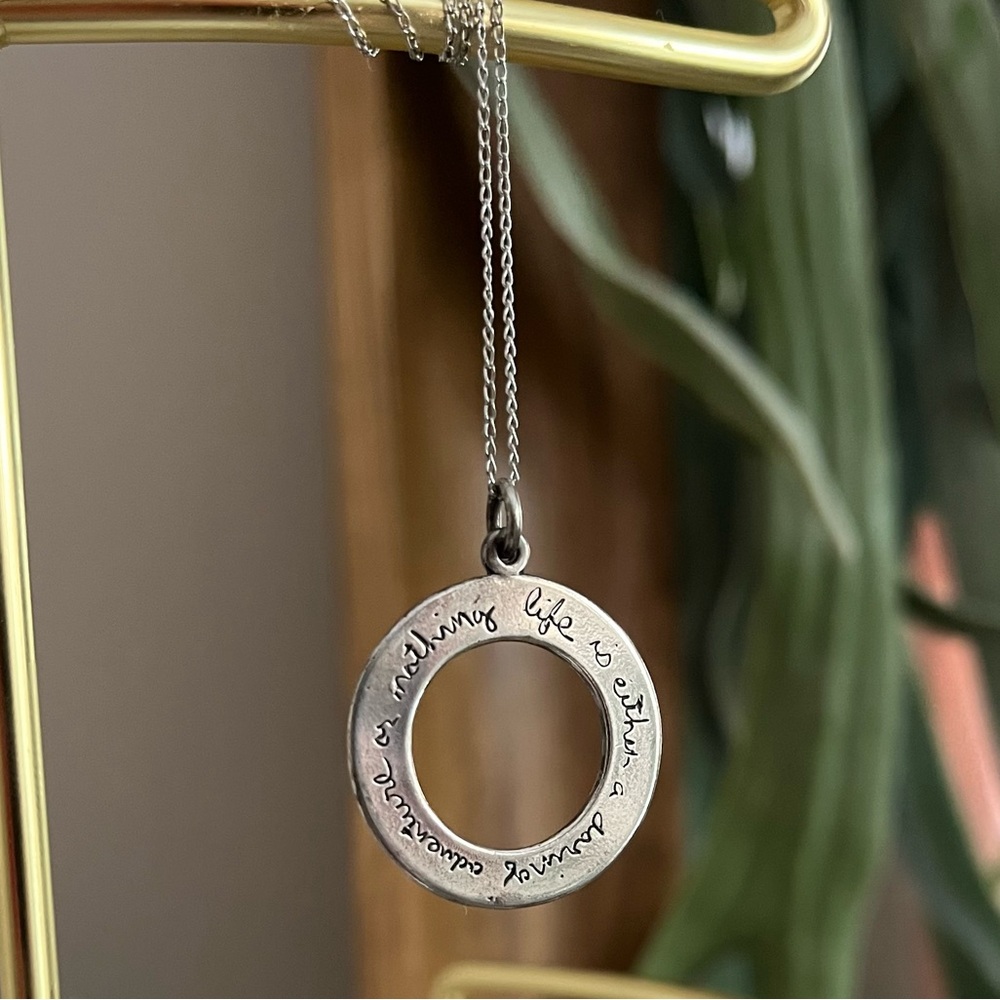 “Life is either a daring adventure, or nothing”. Helen Keller Handmade Necklace